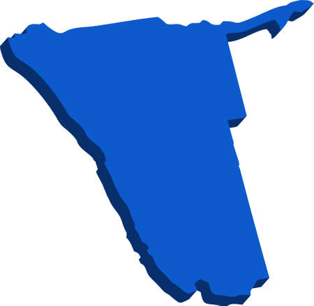 A map of Namibia 3D on white backgroundのイラスト素材