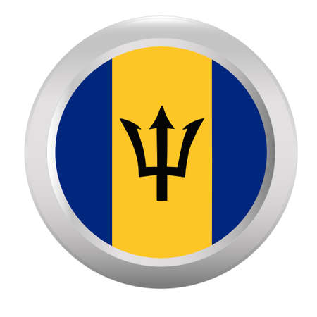 Button with flag of Barbadosのイラスト素材