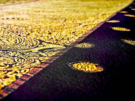 Indian fabric known as a saree/sariの写真素材