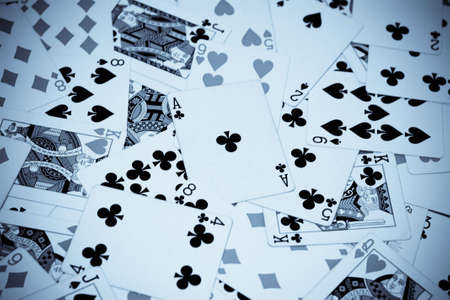 cards scattered all over in selenium toneのeditorial素材
