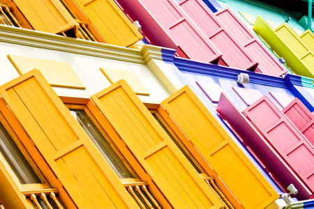 colorful old wooden windows
