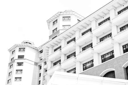 A white building on a white backgroundの写真素材