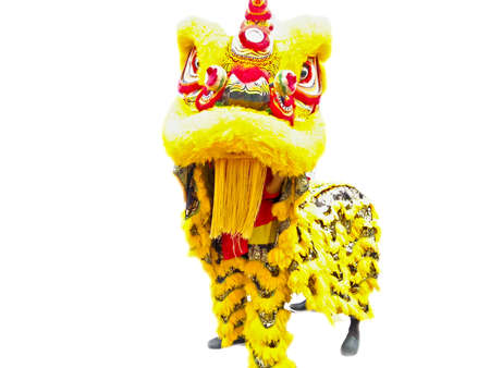 Isolated Lion Dance Mannequin. The Chinese New Year.  lion mannequin that will be used in lion dance performances for Chinese New Yearの写真素材