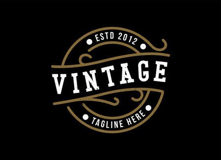Vintage Retro Old Style Logo Design Inspiration.のイラスト素材
