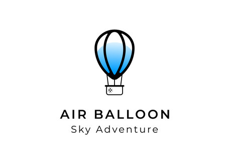 Air balloon logo design. Air ballon adventure logo vectorのイラスト素材