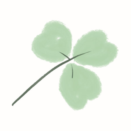 Illustration of a cute three leaf clover doodleの写真素材