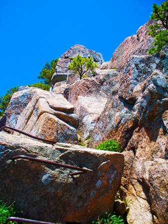 Rock Climbing Trail in Maineの写真素材