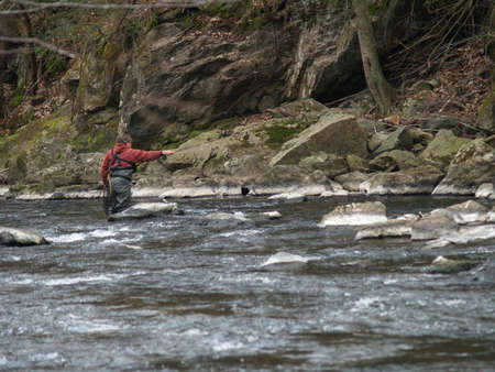 fly fishing in streamのeditorial素材