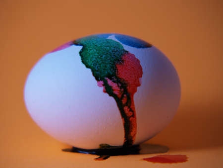 white egg with easter dyeの写真素材