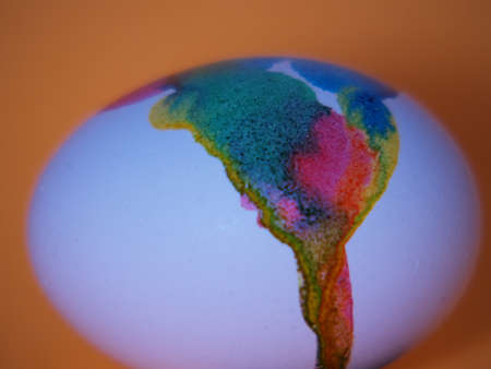 white egg with easter dye の写真素材
