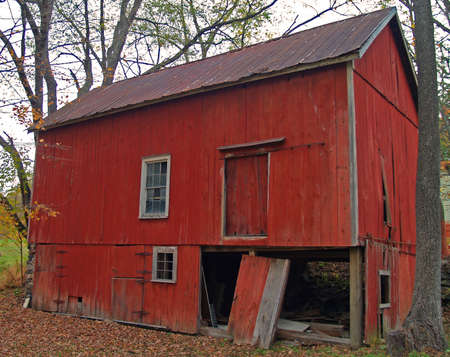 Old red barnの写真素材