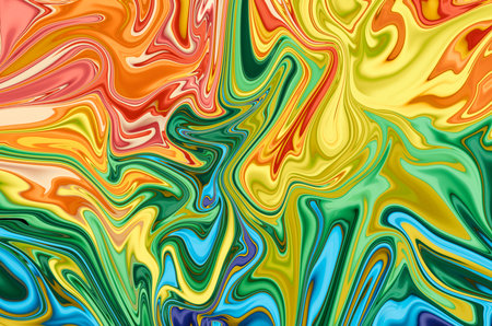 Colorful abstract background. Acrylic colors mixing in water. Liquid marble pattern.の写真素材