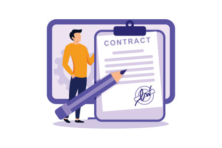 Electronic Contract illustration exclusive design inspirationのイラスト素材