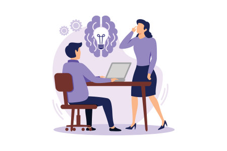 Brainstorming illustration exclusive design inspirationのイラスト素材