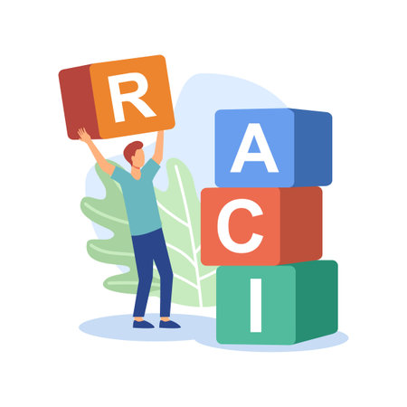 RACI matrix illustration exclusive design inspirationのイラスト素材