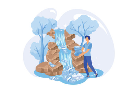 Online banking metaphor, financial consulting, saving account. Mobile payment, cash transactions. Mobile money transfer app. E-money, bank deposit.のイラスト素材