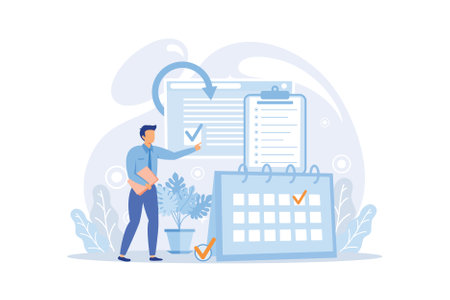 Vision and scope document abstract concept vector illustration. Vision statement, scope document, main plan, project management, software business analysis, idea and goal abstract metaphor.のイラスト素材