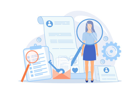 update personal information, registration claim documents, metaphors set. Tax filing, report your income information. Tax credits and expenses, financial report. flat modern design illustrationのイラスト素材