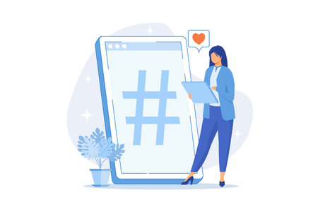 Cross-posting Digital marketing, online platform, post planner, social media cross posting, link sharing, smm, repost, post promotion flat design modern illustrationのイラスト素材