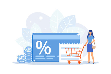 Marketing strategy cartoon web icon. Loyalty business model, shopping discount offer, customer reward. Shop virtual currency, points exchanging. Vector illustrationのイラスト素材