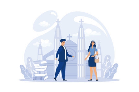 Large school subject or class set. The student studies social and natural sciences.The modern system of school education. Isolated flat vector illustrationのイラスト素材