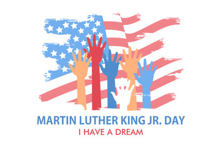 Martin Luther King Jr. Day Background, flat vector modern illustrationのイラスト素材