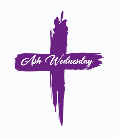 cross with text inside, flat vector modern illustrationのイラスト素材