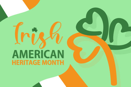 Irish-American Heritage Month vector illustration,Business greeting card with Irish shamrock leaf.modern background vector illustrationのイラスト素材