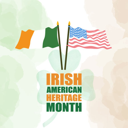 Irish-American Heritage Month,Annual celebrated  in the United States,modern background vector illustrationのイラスト素材