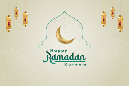 islamic greetings ramadan kareem card design, ramadan style, ramadan kareem. background vector illustration.のイラスト素材