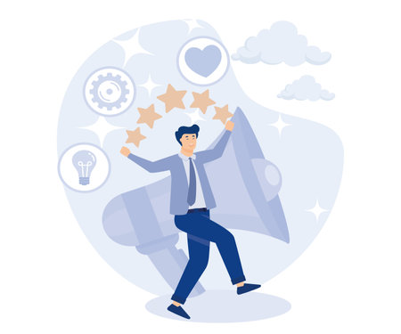 Business branding concept, Brand building, communication strategy, flat vector modern illustrationのイラスト素材