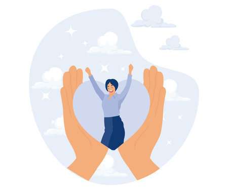 Personal image concept, Self-concept, self-image and esteem, positive self-perception,  flat vector modern illustrationのイラスト素材