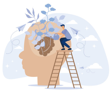 Personal growth concept. self development. flat vector modern illustrationのイラスト素材