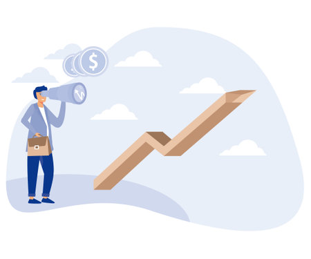 Company growth concept, Business direction, business assets, company mission, vision and philosophy, flat vector modern illustrationのイラスト素材