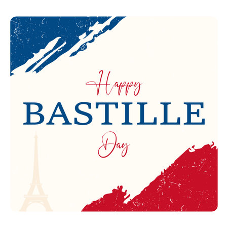 Happy Bastille Day, Illustration,Card,Banner Or Poster For The French National Day, modern background illustrationのイラスト素材