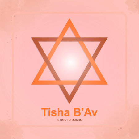 TISHA B'AV. Lettering. Typography poster Jewish Holiday, modern background vector illustration