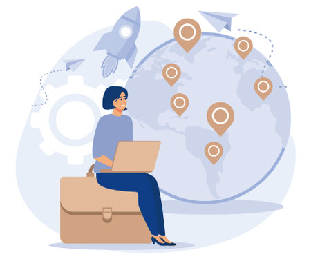 Hiring employees concept, Expat work, job interview, teamwork power, migrant workers, choosing a candidate, prepare for interview. flat vector modern illustrationのイラスト素材