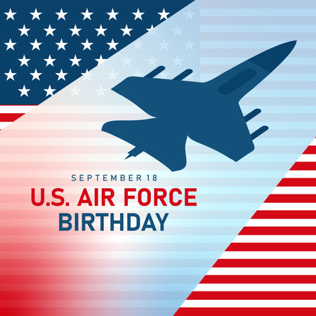 US Air Force Birthday. celebrate on September 18 every year, all across United States of America, modern background vector illustration for greeting card and bannerのイラスト素材