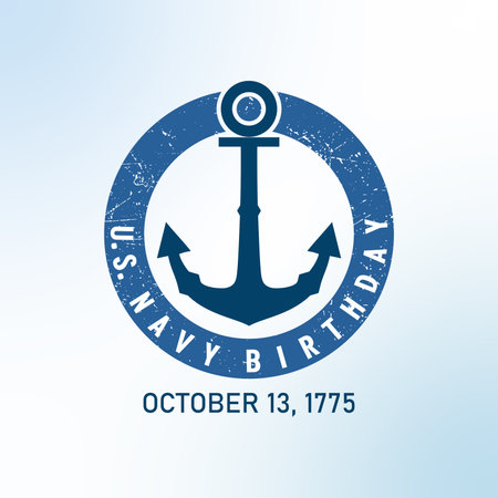 The United States Navy birthday on October 13th, officially date of U.S. Navyâs birth. modern background vector illustrationのイラスト素材