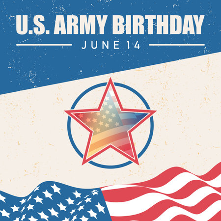 U.S. Army Birthday. June 14. Holiday concept, modern background vector illustration for background, banner, cardのイラスト素材