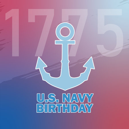The United States Navy birthday on October 13th. Template for background, banner, card, poster with text inscription, modern background vector illustrationのイラスト素材