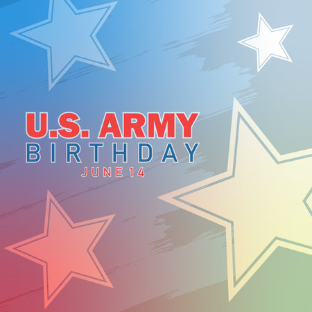 U.S. Army Birthday June 14. Military background. Design with patriotic stars. modern background vector illustrationのイラスト素材