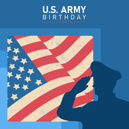 U.S. Army Birthdays. modern background vector illustration for background, banner, card, U.S. flag and soldierのイラスト素材