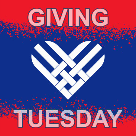 Giving Tuesday, Text lettering with hashtag heart. modern background vector illustrationのイラスト素材