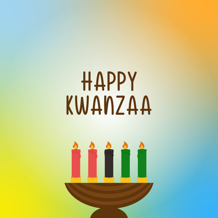 Happy Kwanzaa Greeting Card Background. modern background vector illustrationのイラスト素材