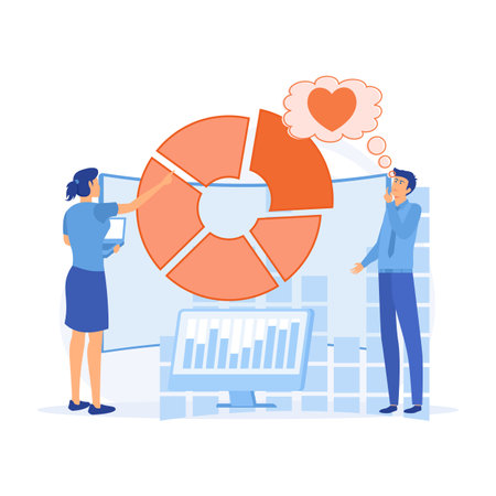 Targeting strategy concept, competitor research, focus group, survey agency, target audience, analysis, flat vector modern illustrationのイラスト素材