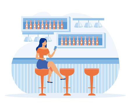 Hotel services for business concept. Hotel accommodation, business lobby, hotel lobby bar, flat vector modern illustrationのイラスト素材