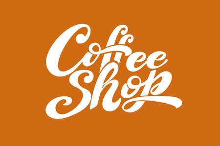 Coffee shop illustration of handwritten lettering.のイラスト素材