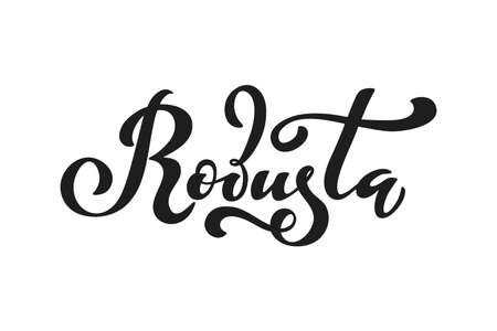 Robusta coffee illustration of handwritten lettering.のイラスト素材