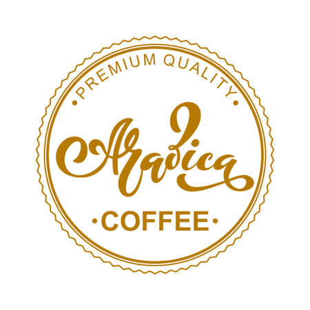 Arabica coffee illustration of handwritten lettering.のイラスト素材